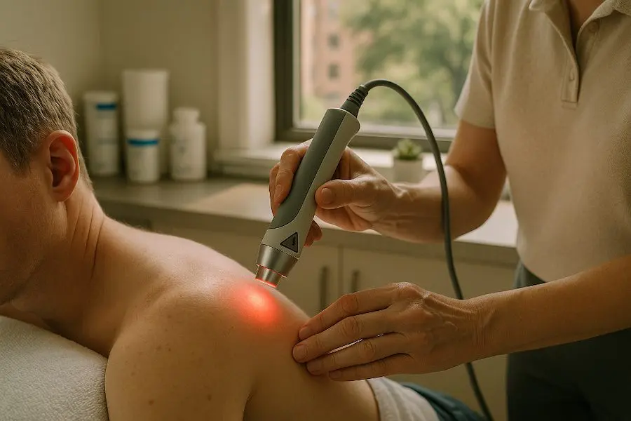 Laser Therapy Clifton NJ Chiropractor in Clifton NJ providing spinal adjustment for pain relief in a modern clinic setting